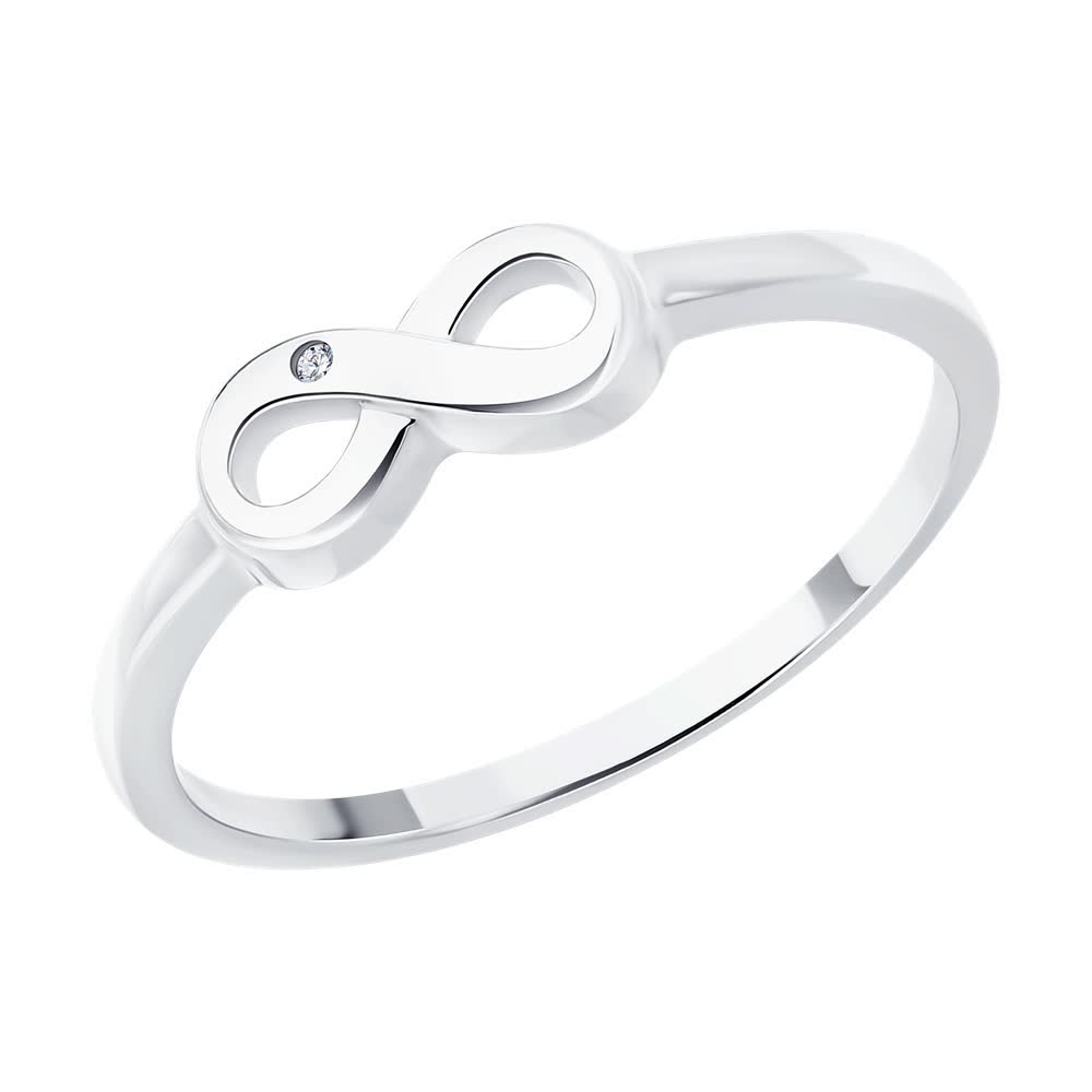 Inel Sokolov din argint cu diamant