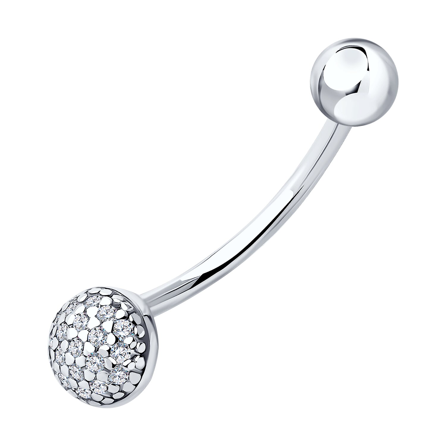 Piercing Sokolov din argint cu zirconiu