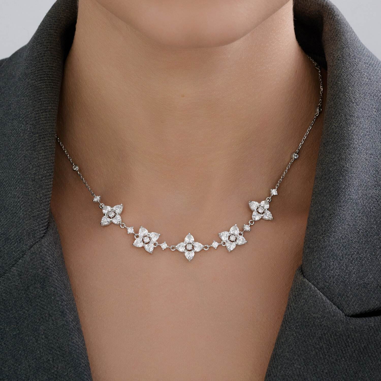 Colier Sokolov din argint cu zirconii - image 3