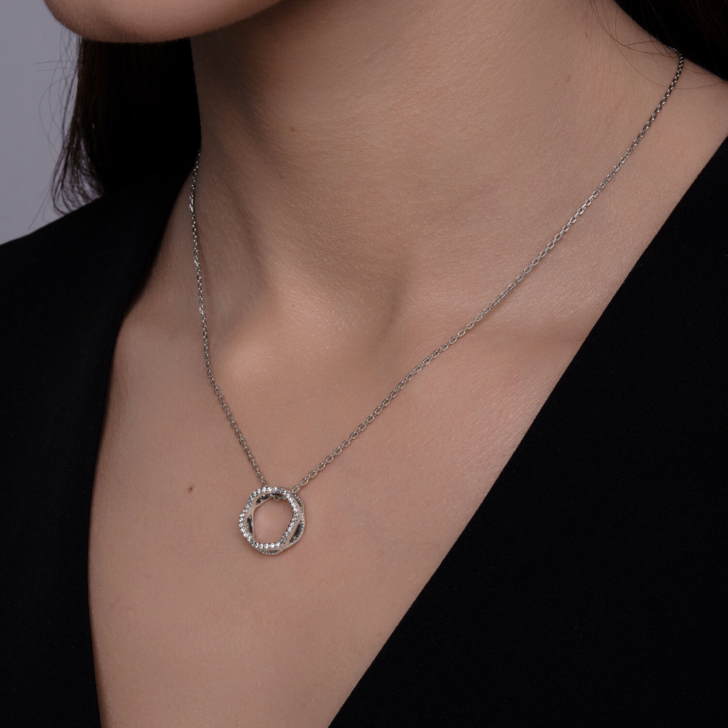 Colier Sokolov din argint cu zirconii - image 3