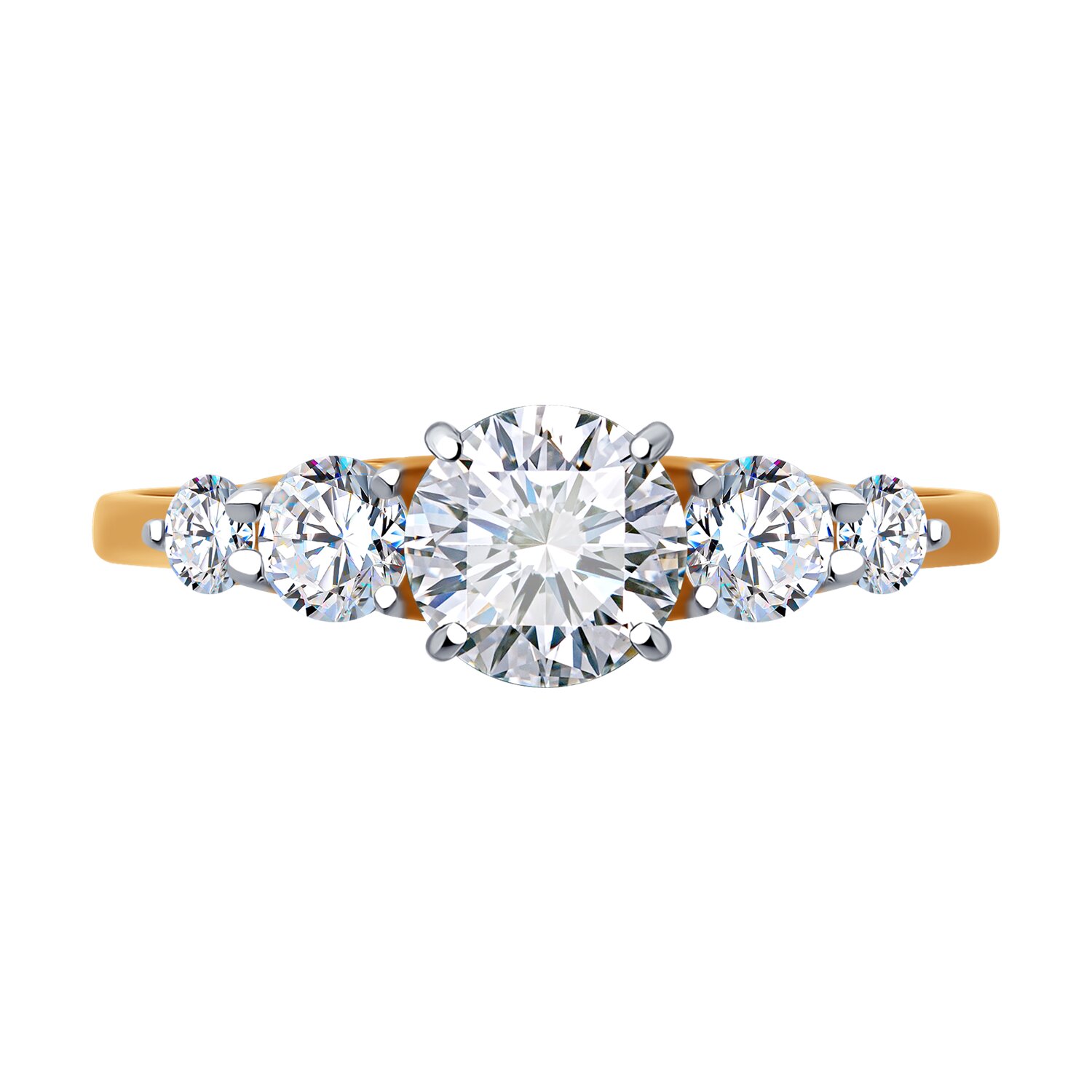 Inel Sokolov din aur cu zirconii