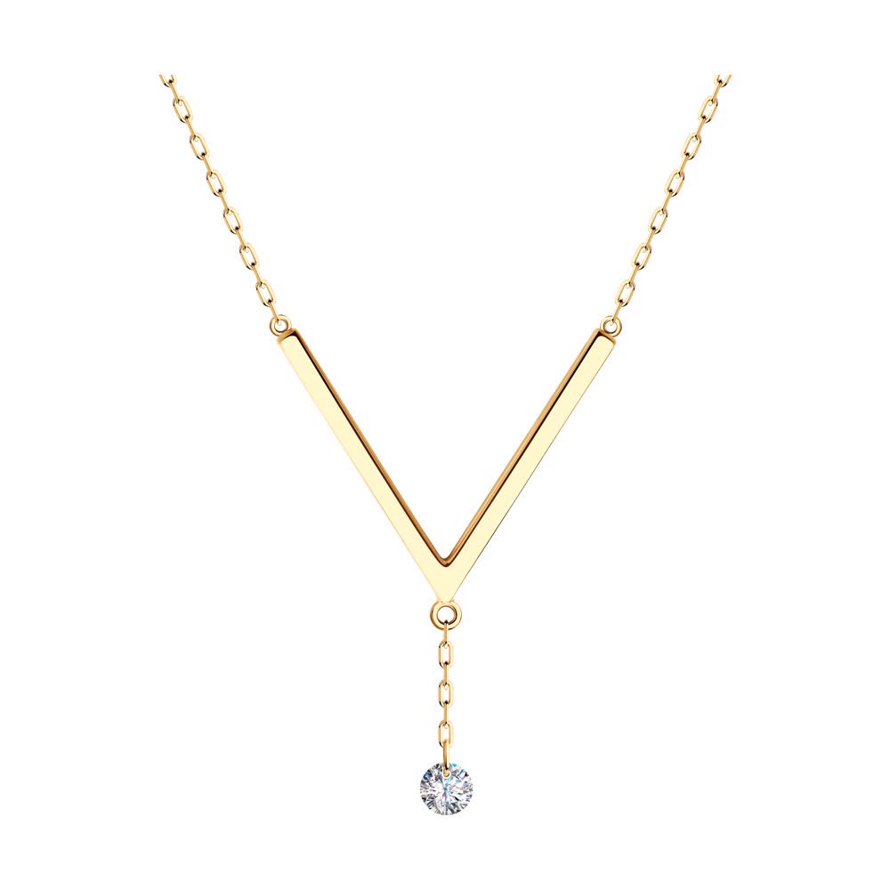 Colier Sokolov din aur cu zirconiu
