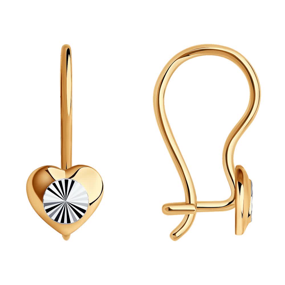 Cercei Sokolov din aur cu fațetare diamantată