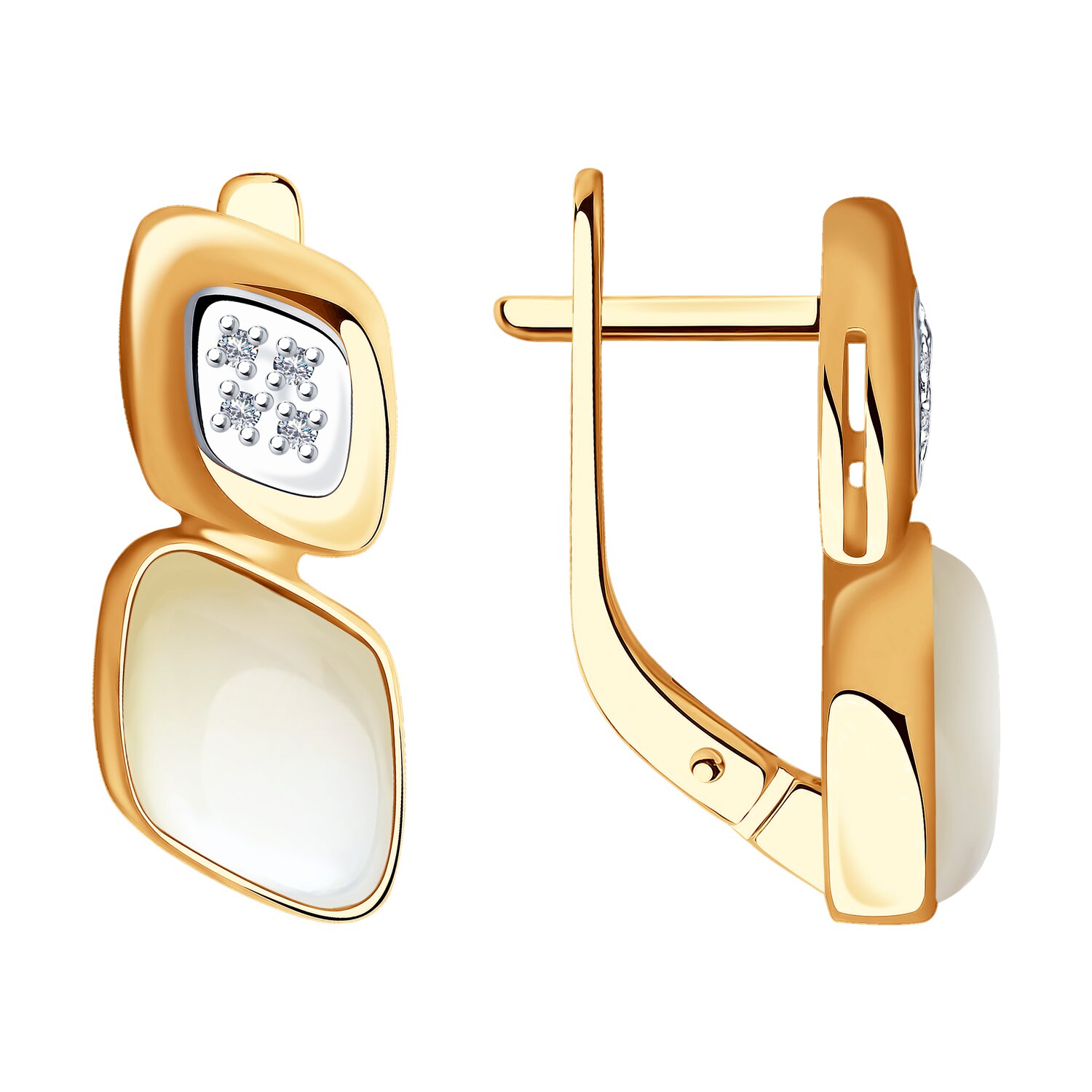 Cercei Sokolov din aur cu diamante