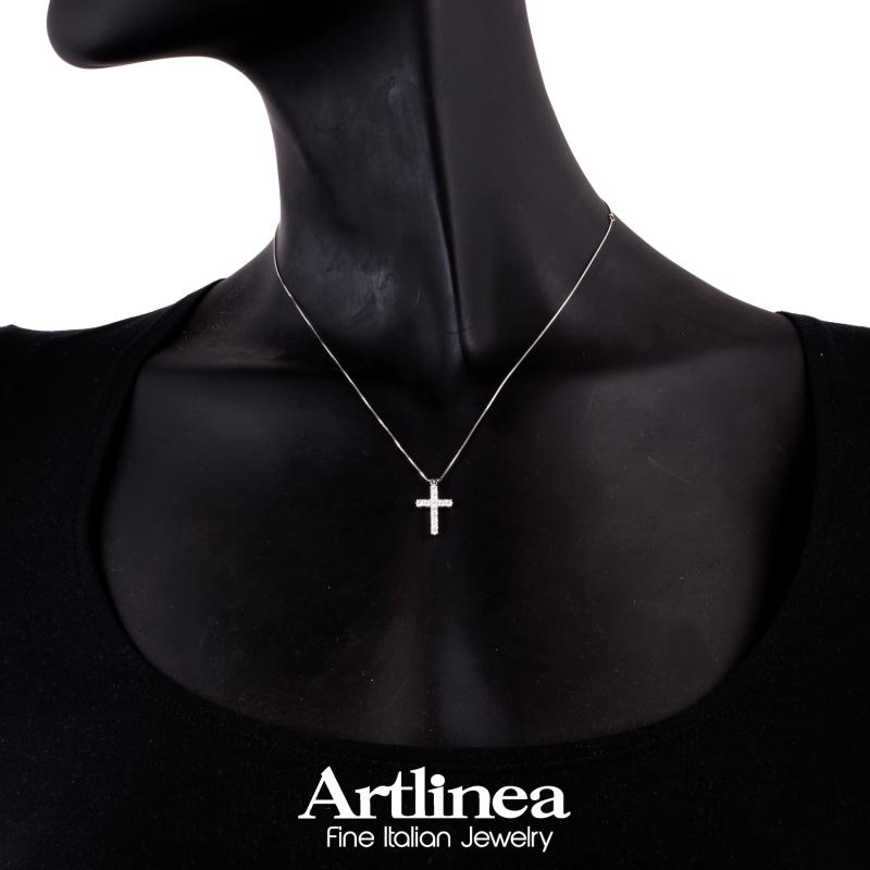 Colier Artlinea din aur alb cu diamante