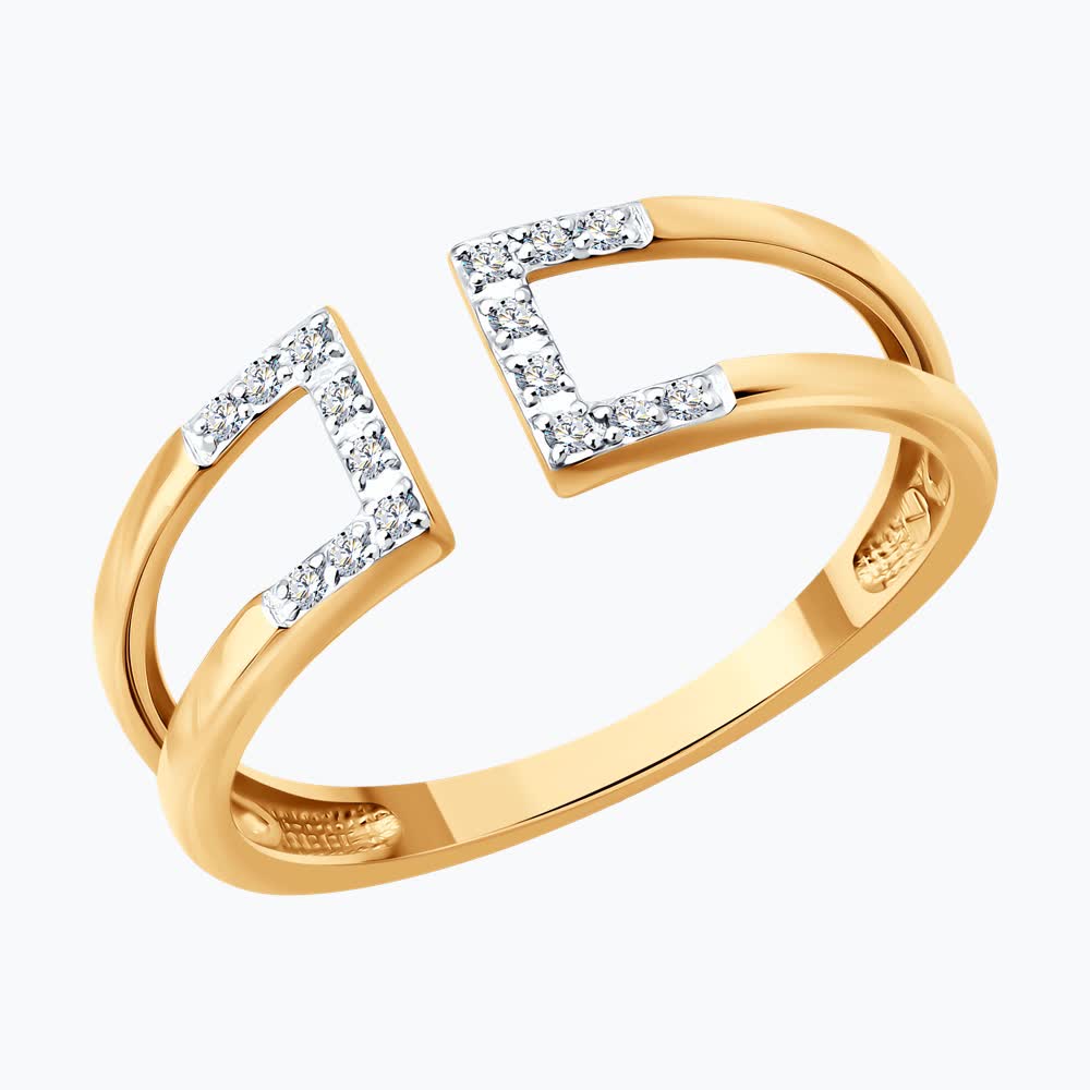 Inel Sokolov din aur cu diamante