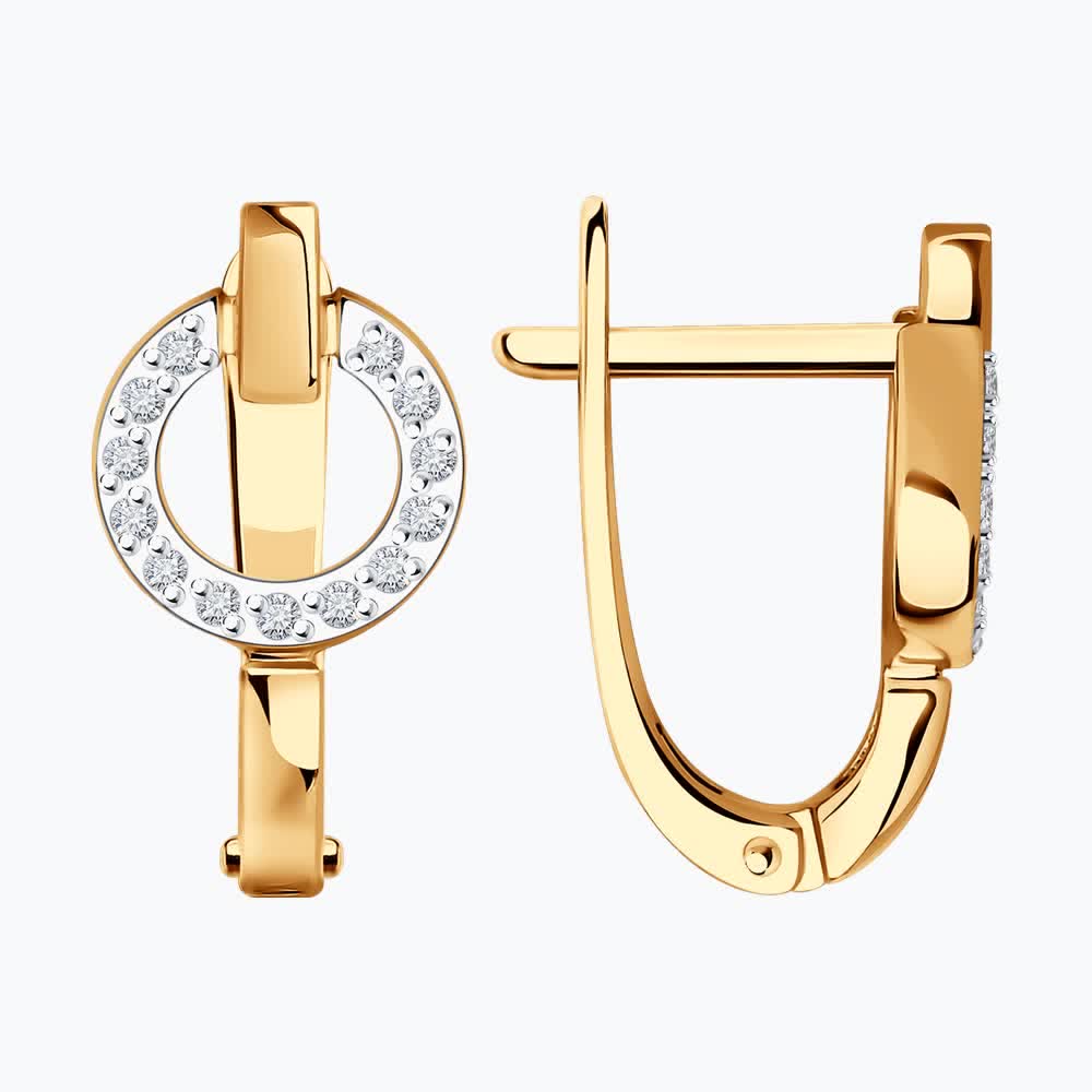 Cercei Sokolov din aur cu diamante