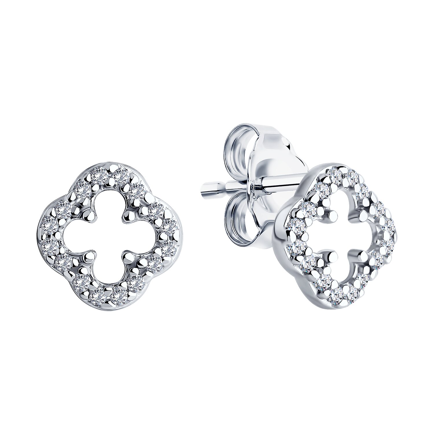 Cercei Sokolov din argint cu zirconii