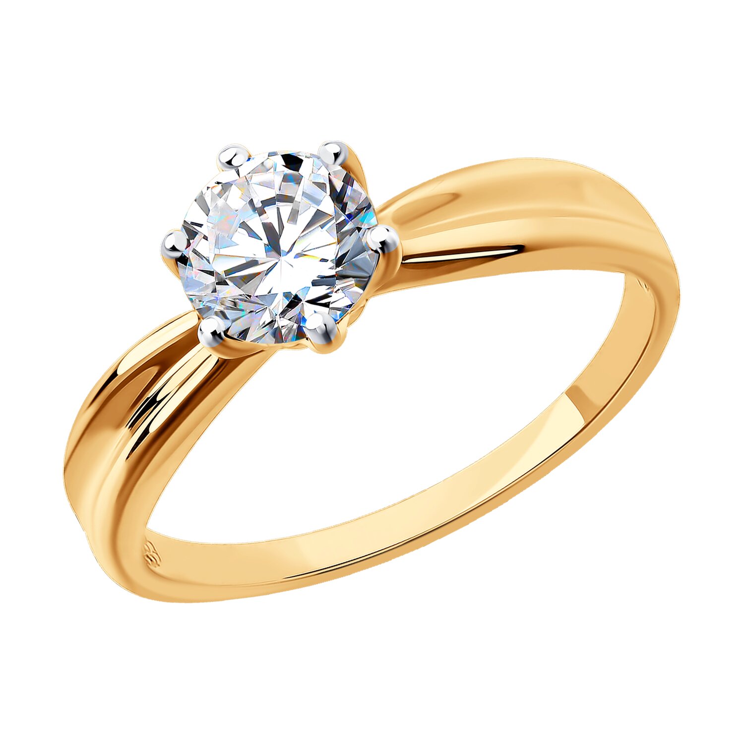 Inel Sokolov din aur cu zirconiu