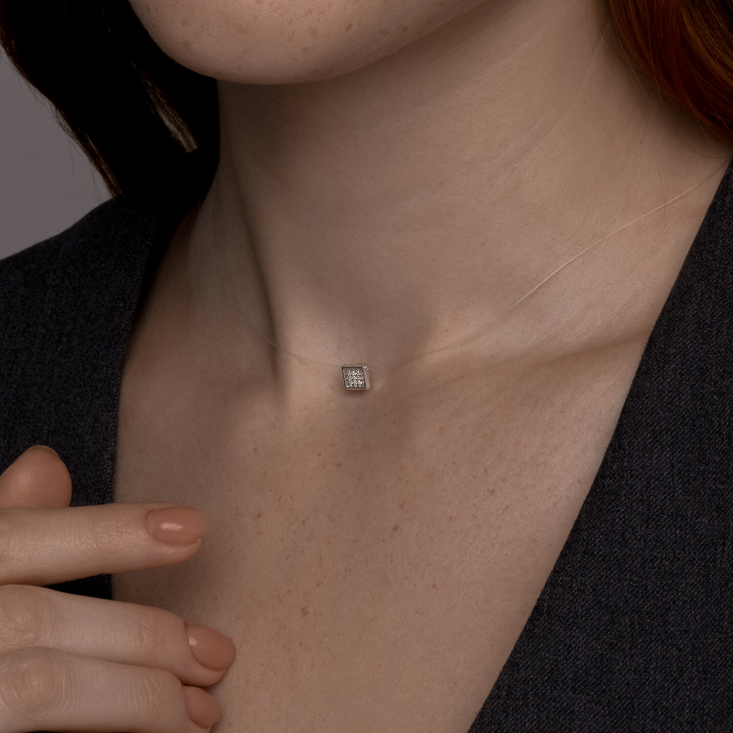 Colier Sokolov din argint cu diamante - image 3