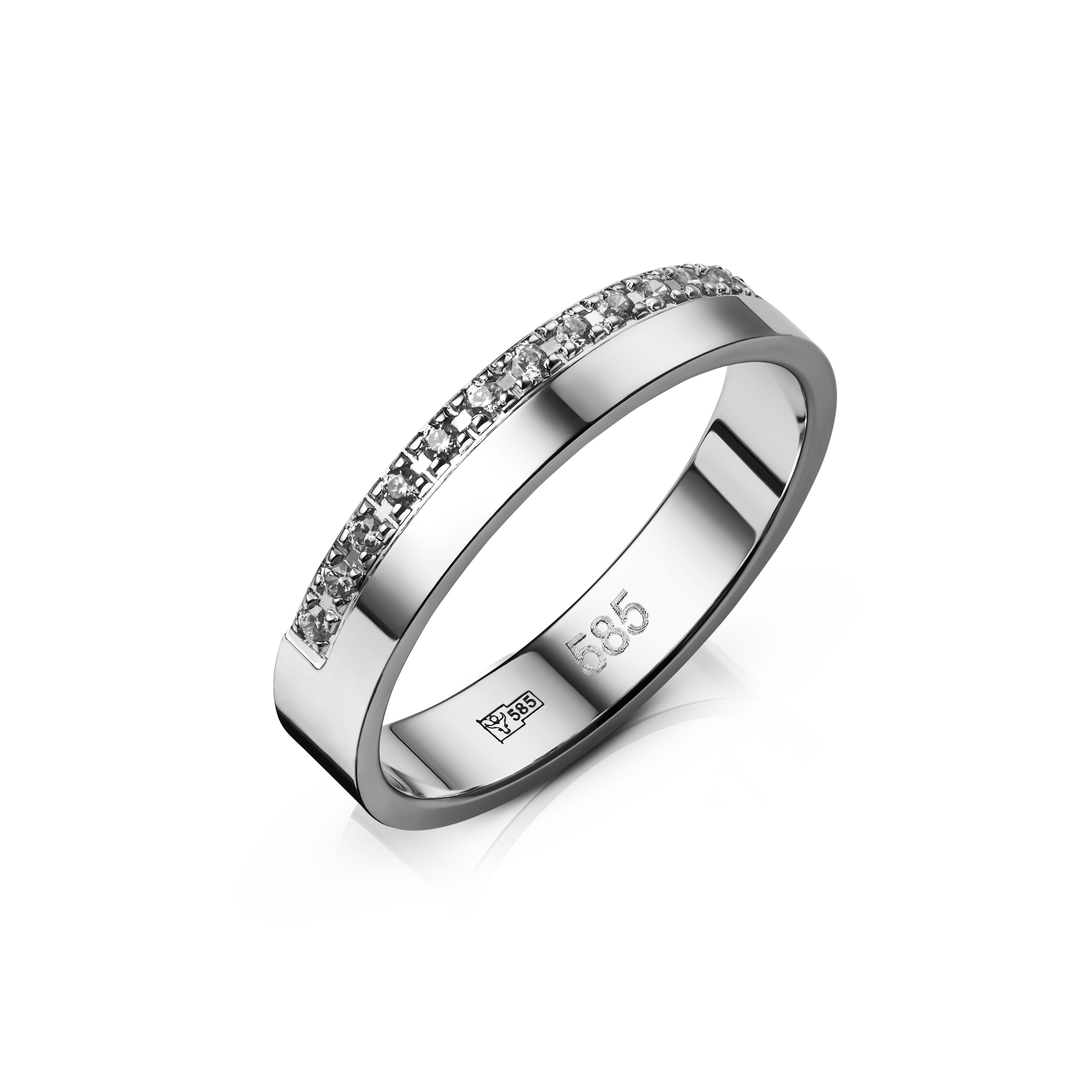 Verigheta Estet din aur alb și zirconii