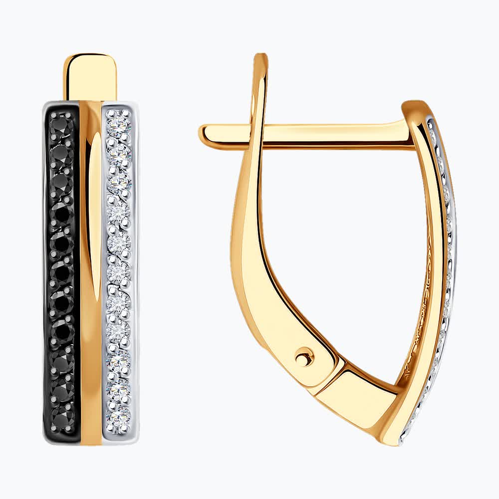 Cercei Sokolov din aur cu diamante