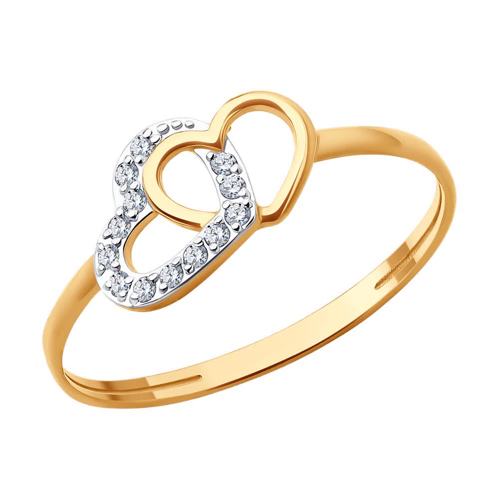 Inel Sokolov din aur cu zirconii