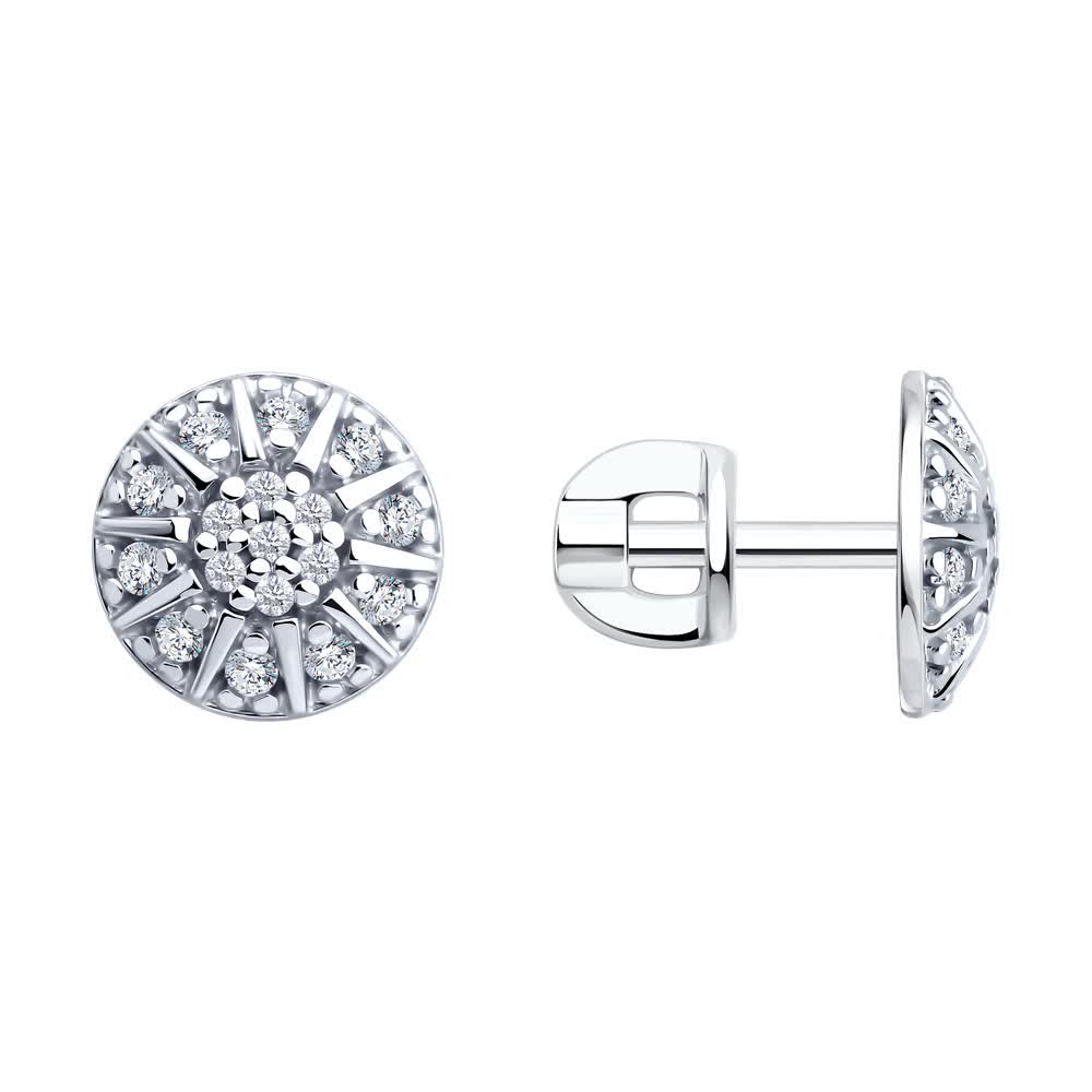 Cercei Sokolov din argint cu zirconii