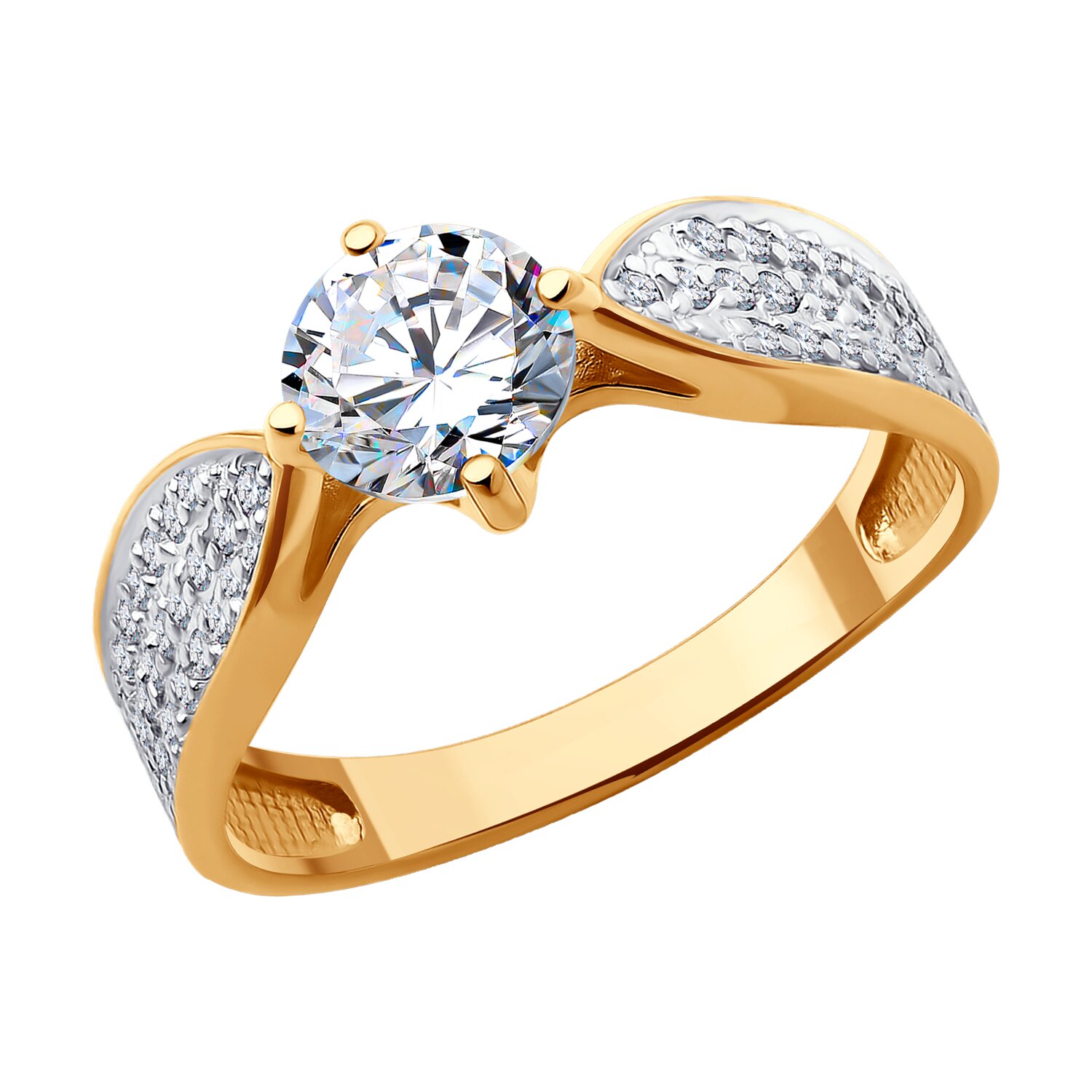 Inel Sokolov din aur cu zirconii