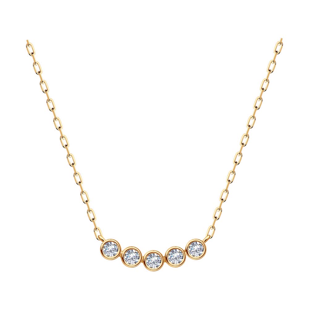 Colier Sokolov din aur cu zirconii