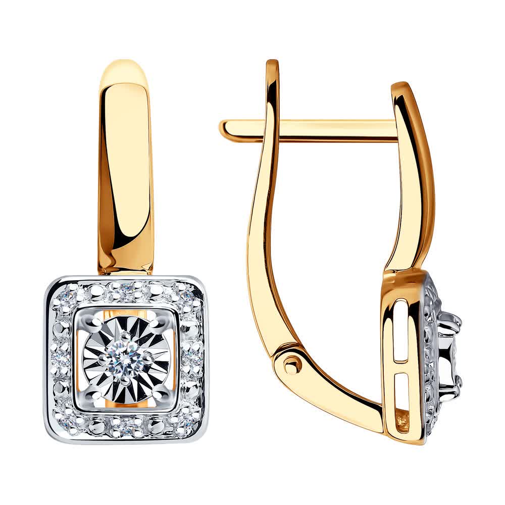 Cercei Sokolov din aur cu diamante