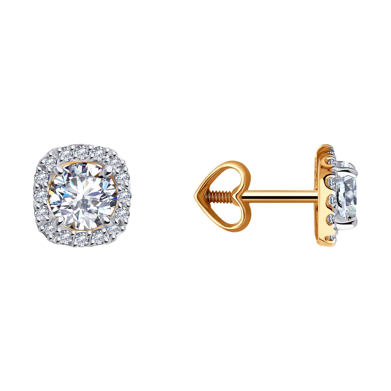 Cercei Sokolov din aur cu zirconii