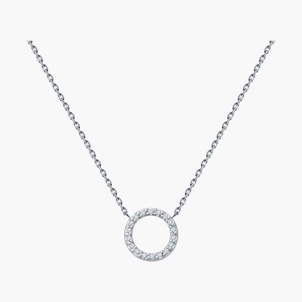 Colier Sokolov din aur alb cu diamante