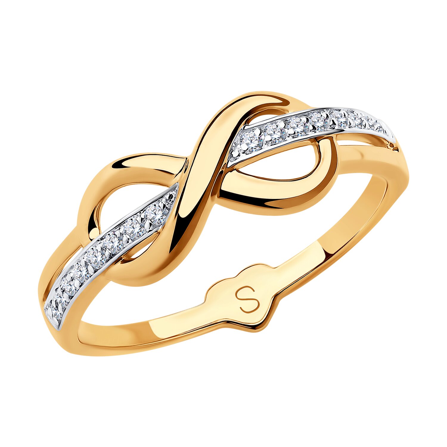 Inel Sokolov din aur cu zirconii