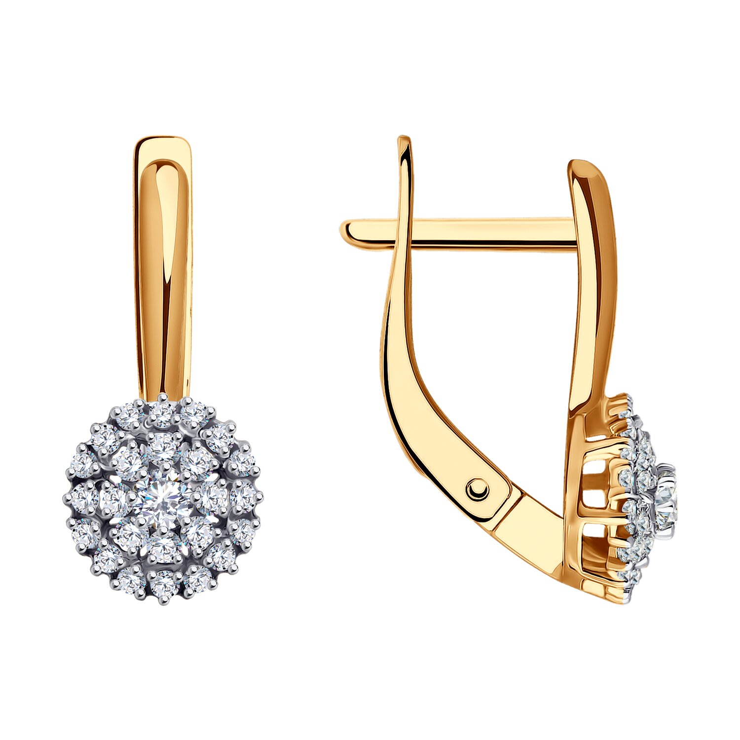 Cercei Sokolov din aur cu zirconii