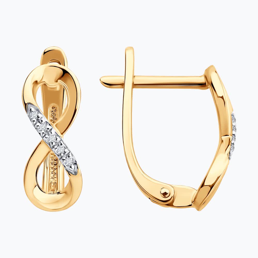 Cercei Sokolov din aur cu diamante