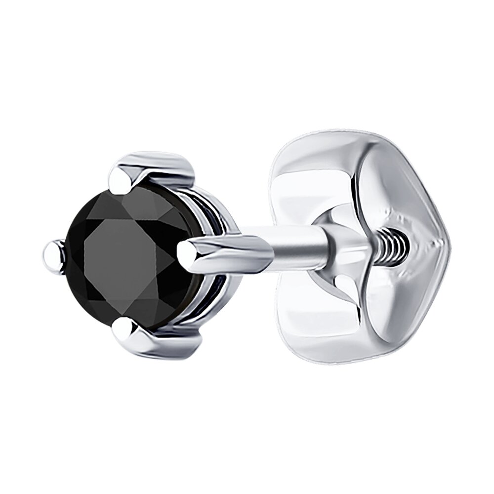 Cercel Sokolov din aur alb cu zirconiu