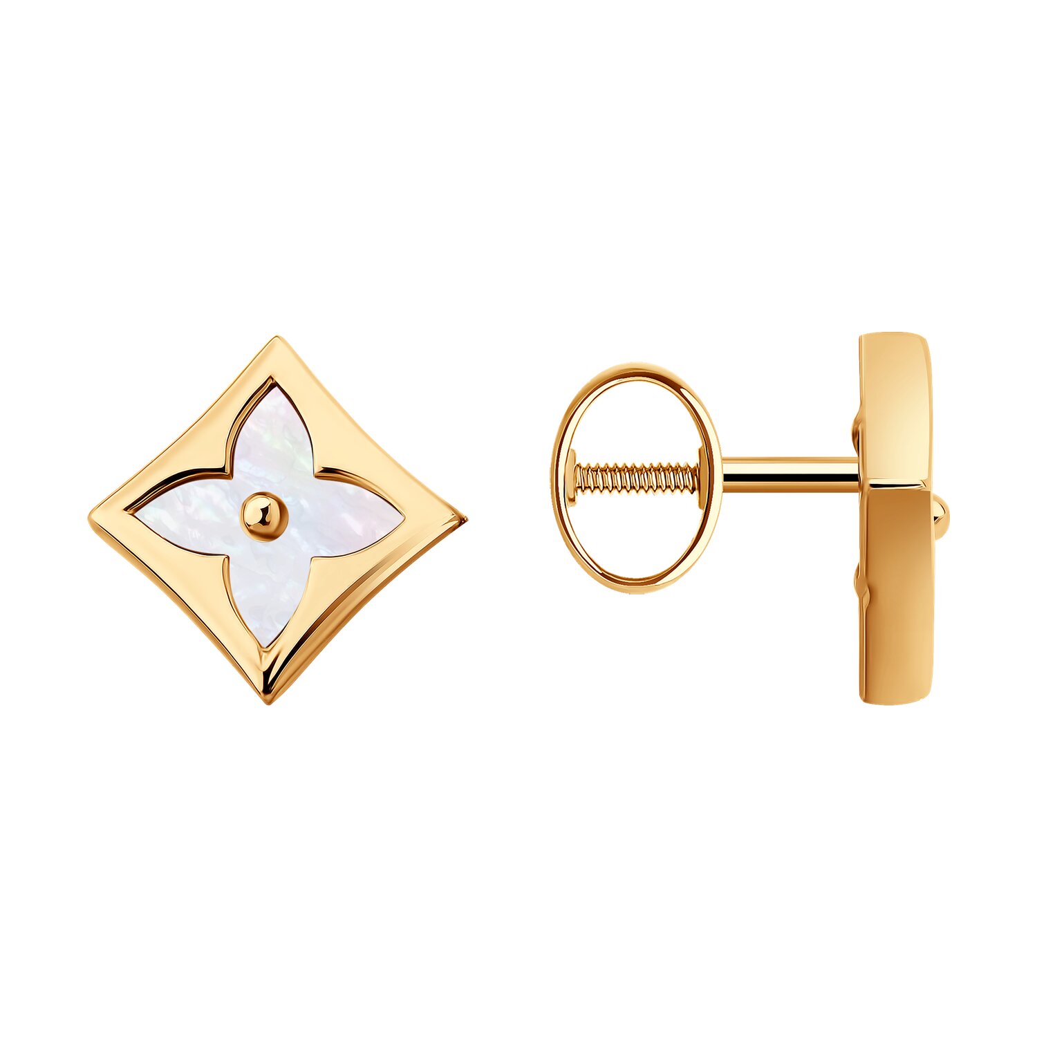 Cercei Sokolov din aur cu sidef