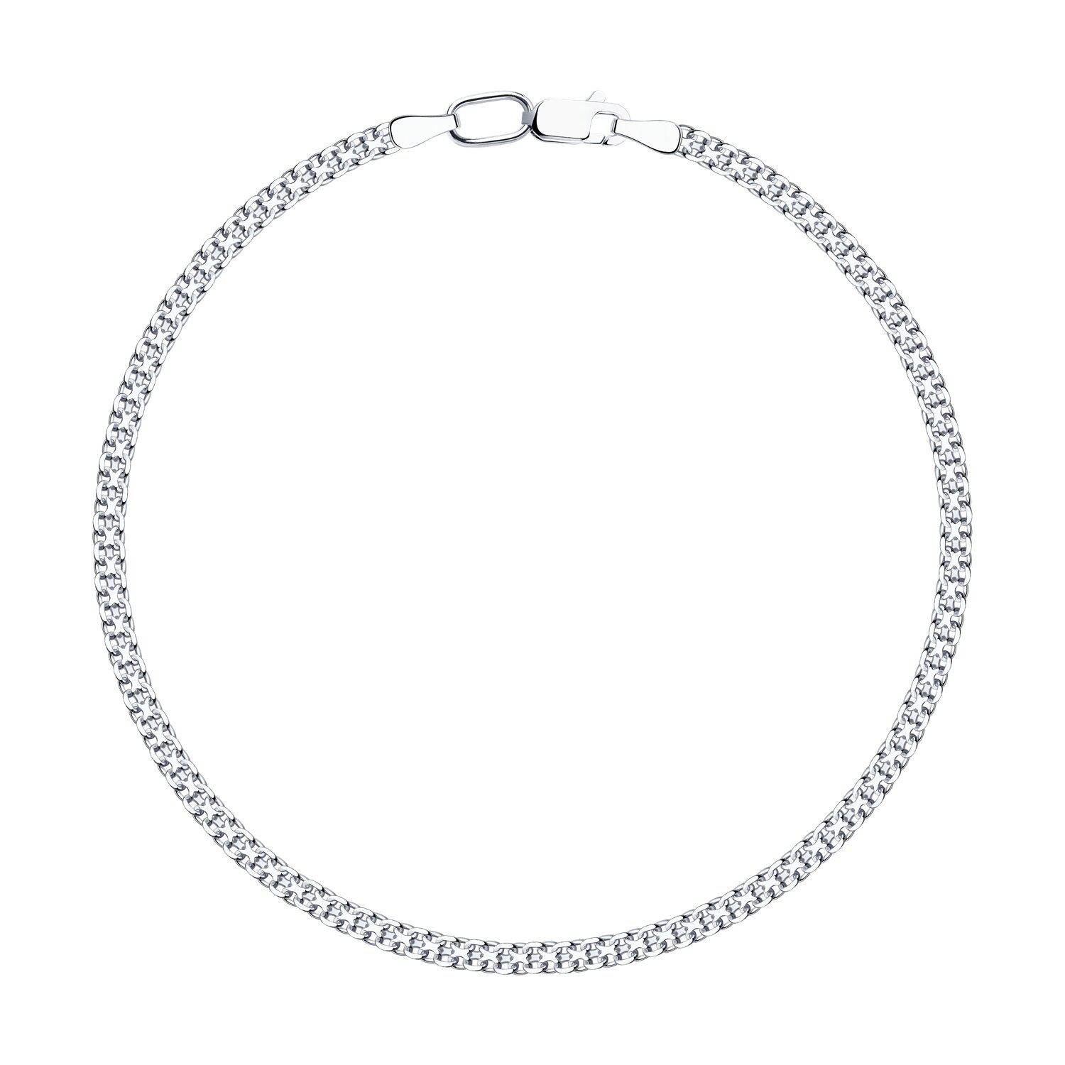 Brățară Sokolov din argint, împletitura dublă Bismarck