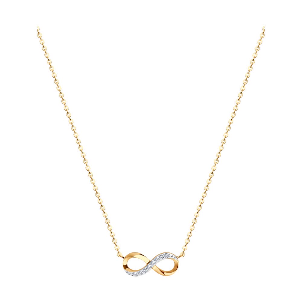 Colier Sokolov din aur cu zirconii