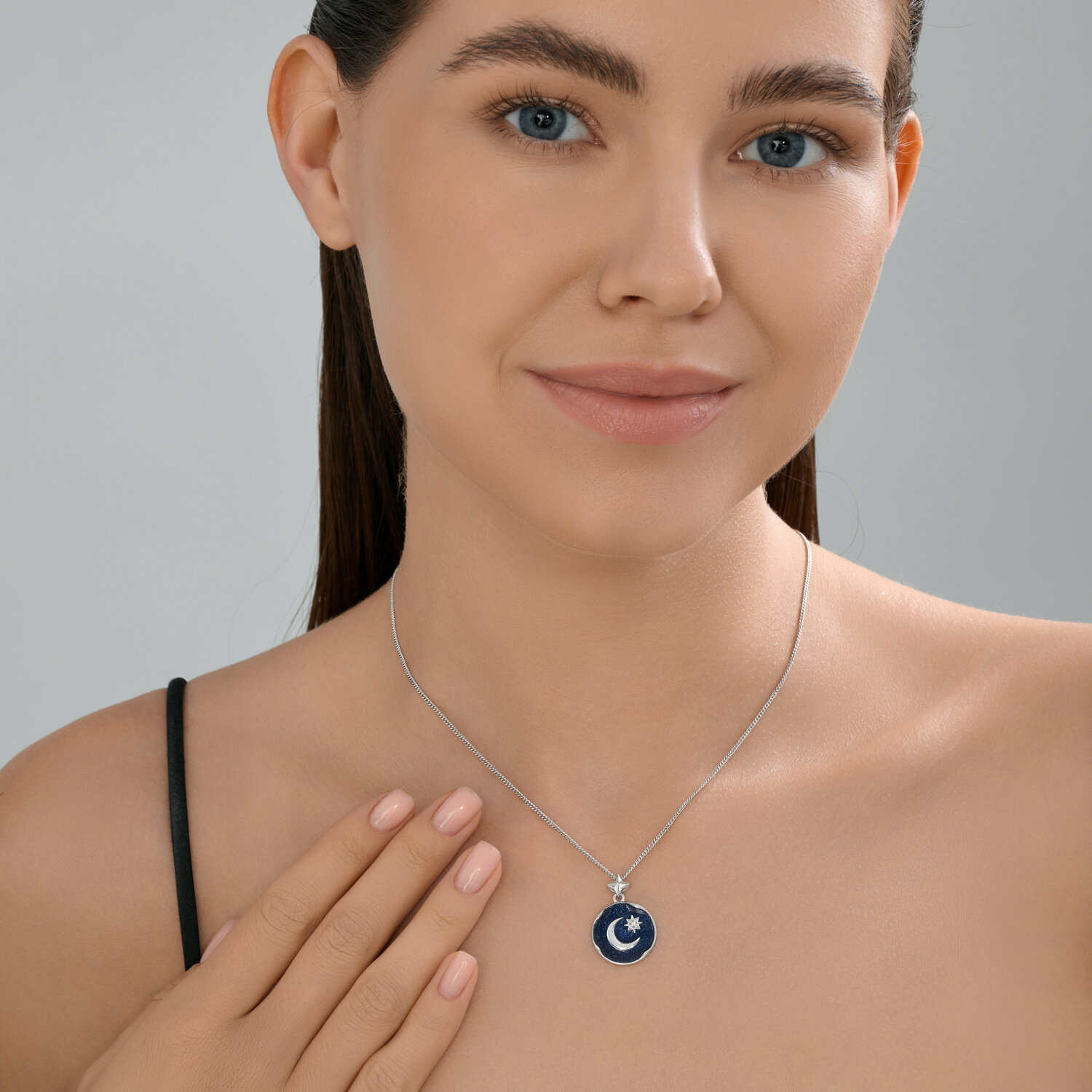 Colier Sokolov din argint cu zirconii si emal - image 4