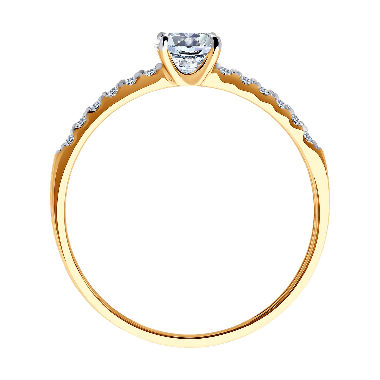 Inel Sokolov din aur cu zirconii