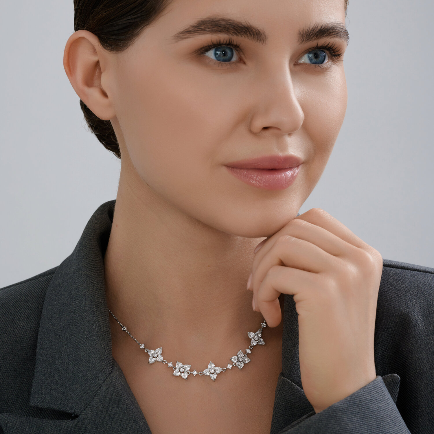 Colier Sokolov din argint cu zirconii - image 4