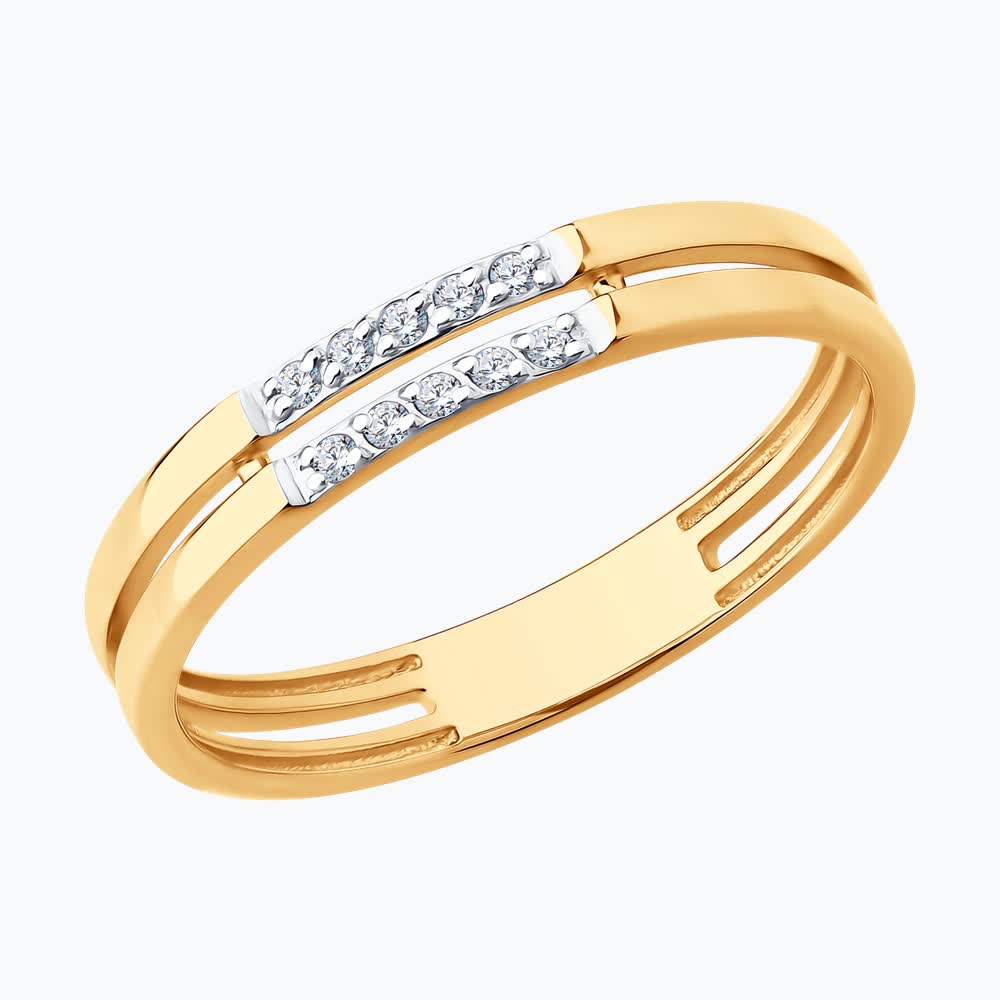 Inel Sokolov din aur cu zirconii