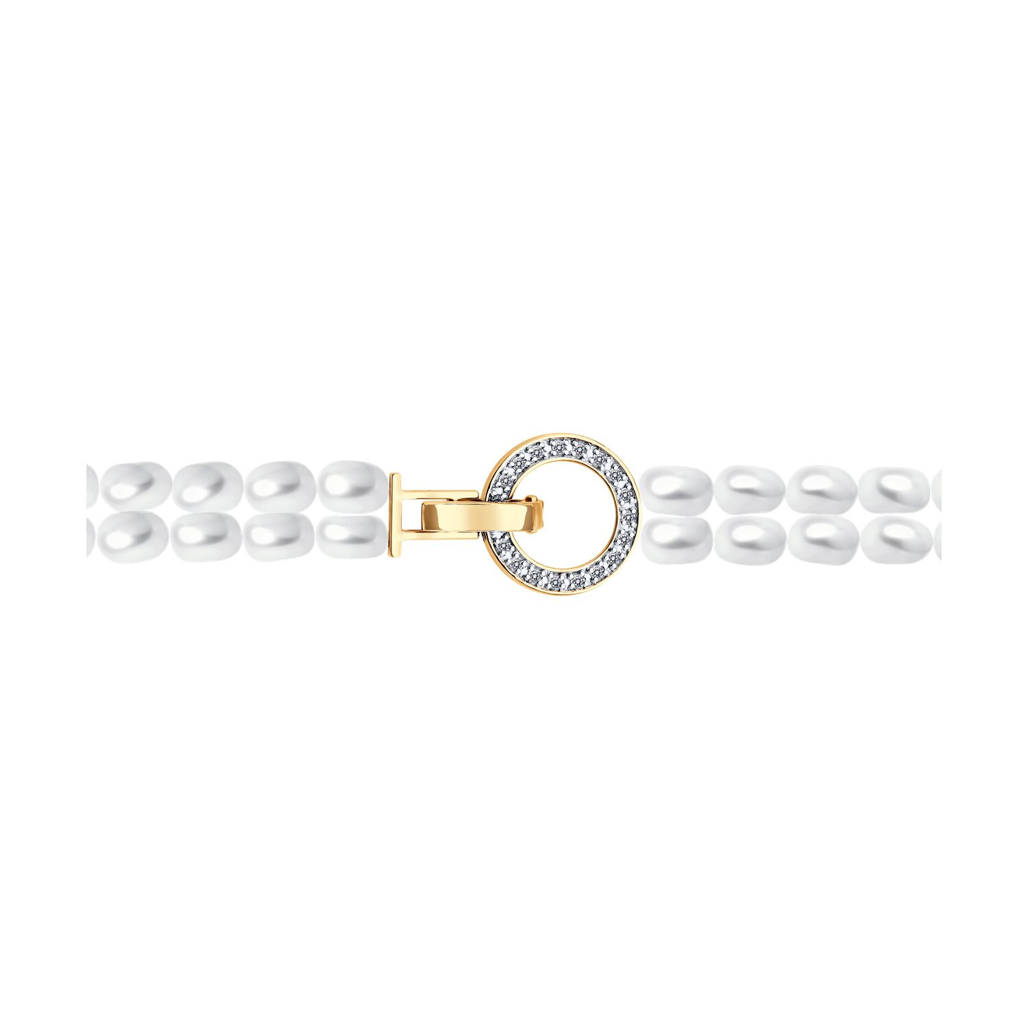 Colier Sokolov din aur cu diamante și perle