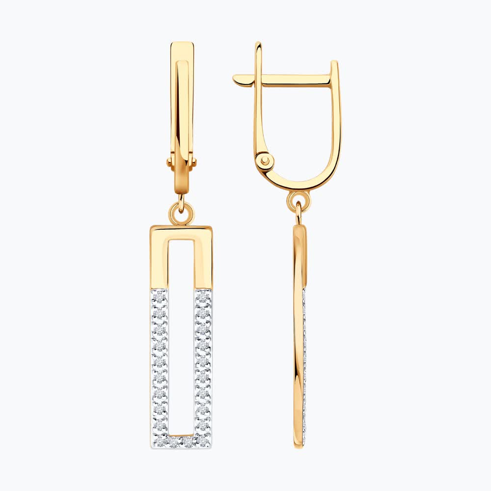 Cercei Sokolov din aur cu diamante