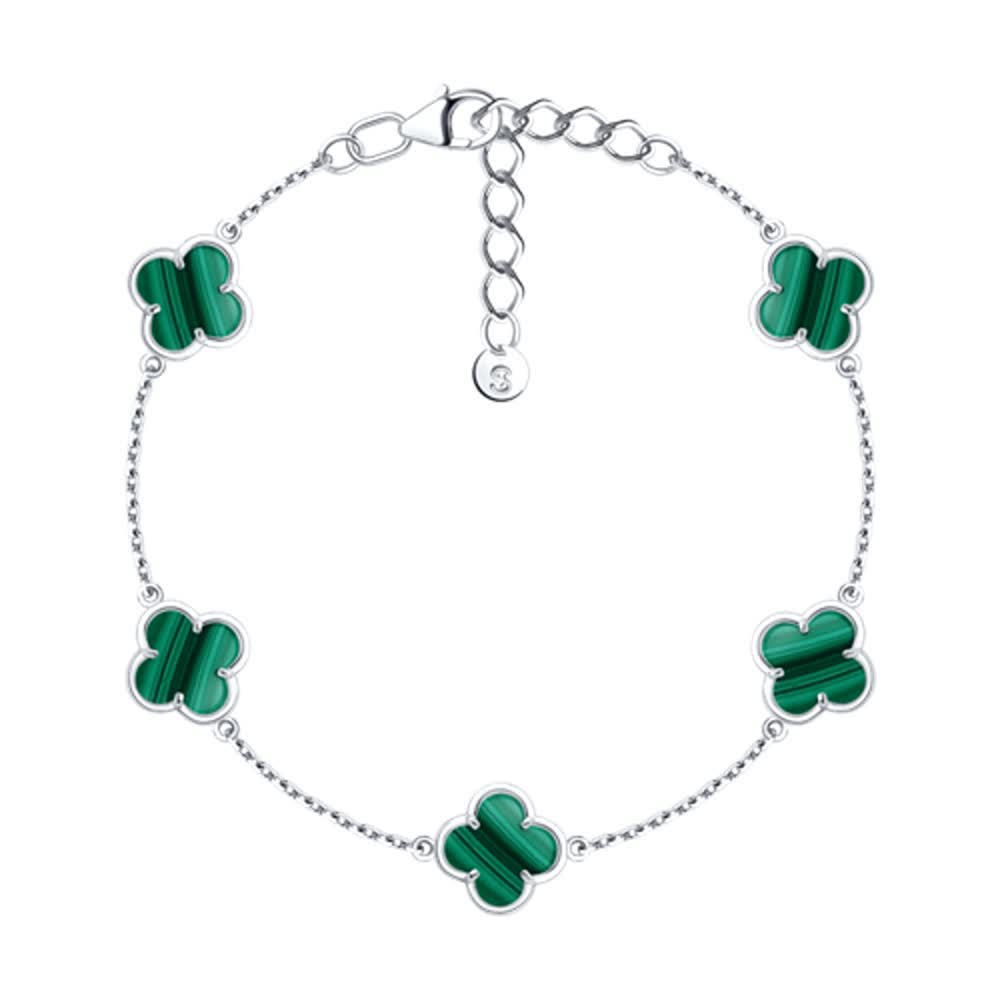 Brățară Sokolov din argint cu malachit