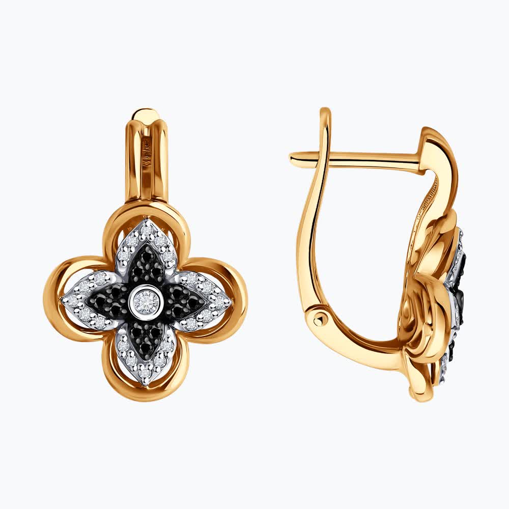 Cercei Sokolov din aur cu diamante