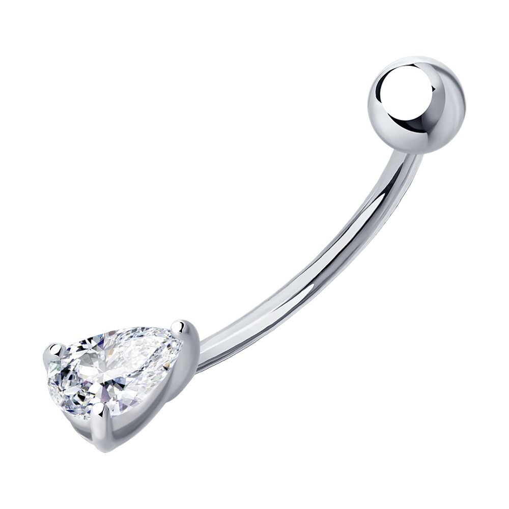 Piercing Sokolov din argint cu zirconiu