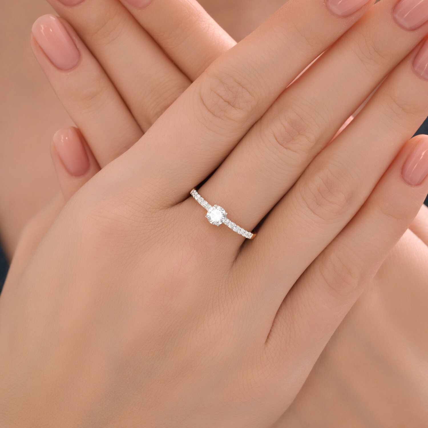 Inel Sokolov din aur cu zirconii - image 3