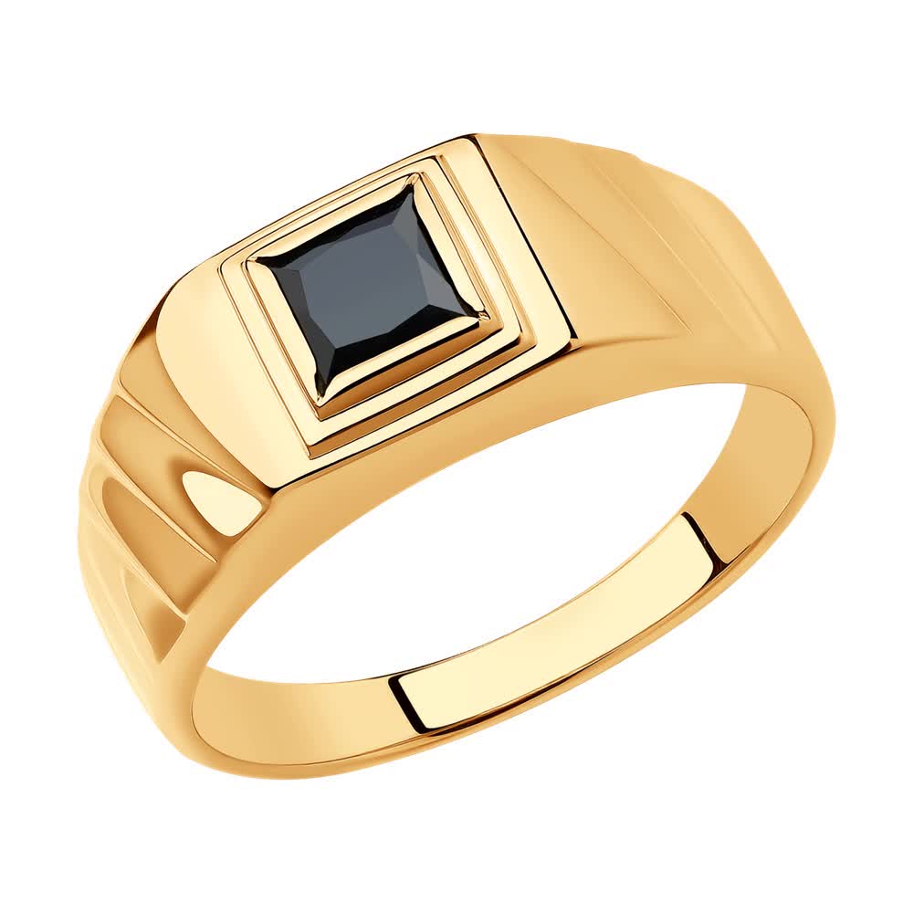 Inel Sokolov din aur cu zirconiu