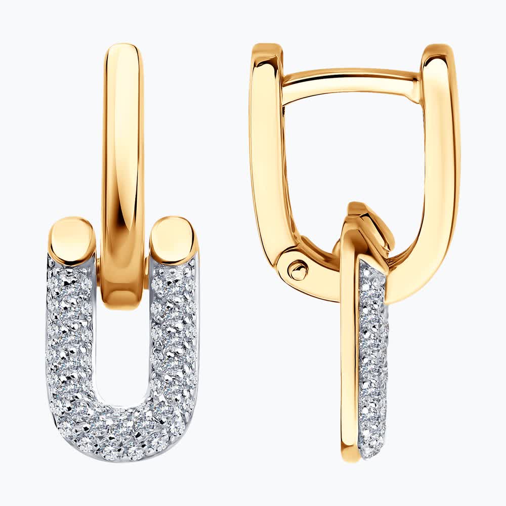 Cercei Sokolov din aur cu diamante