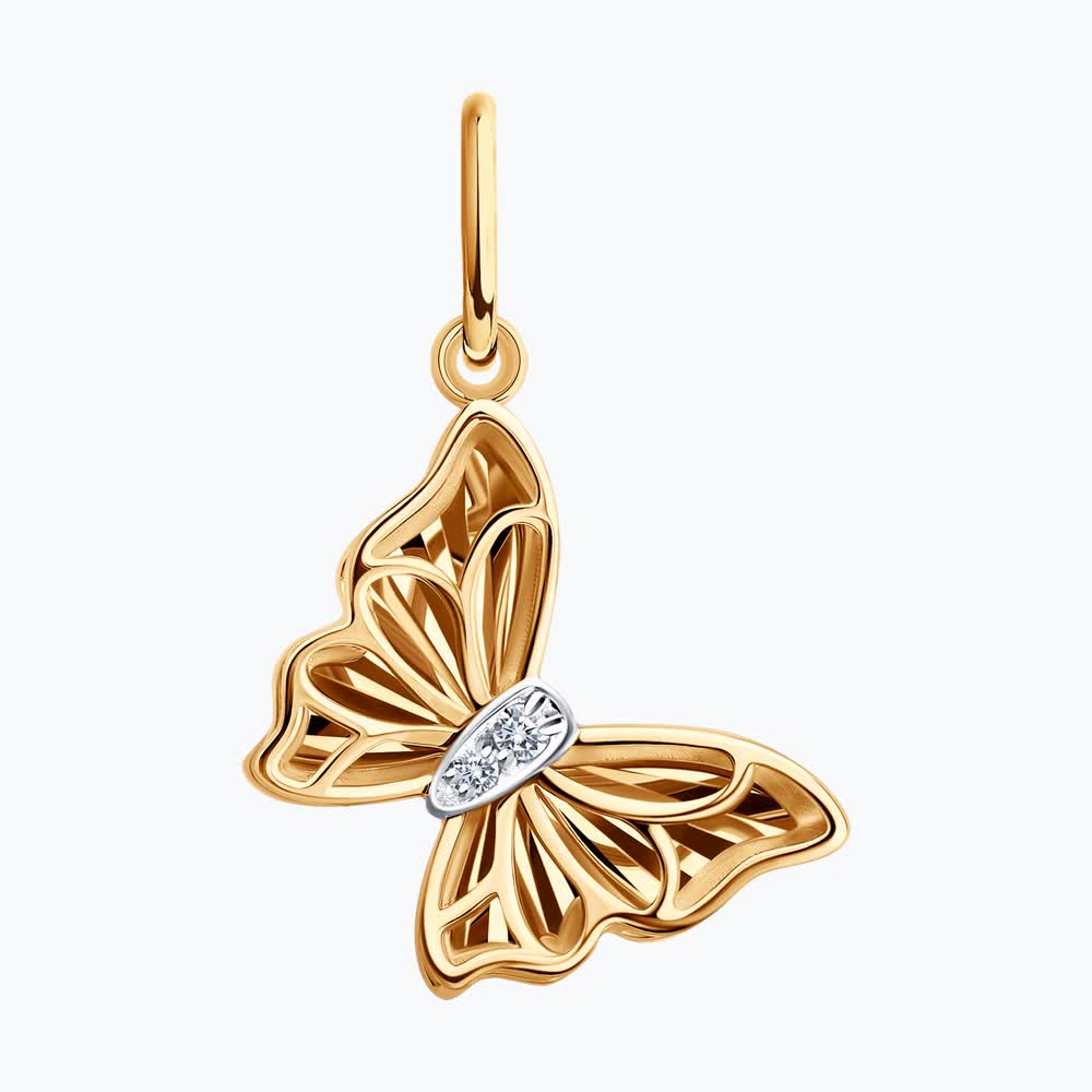 Pandantiv Sokolov din aur cu zirconii