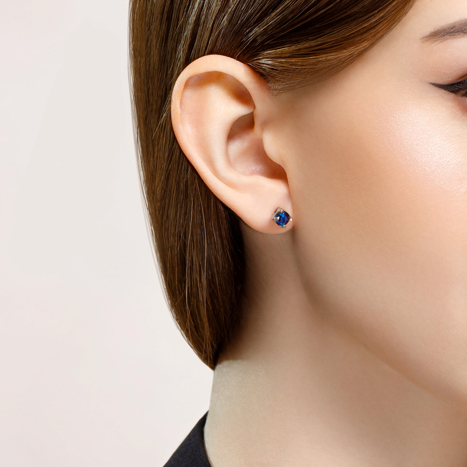 Cercei-pusete Sokolov cu zirconii albastre