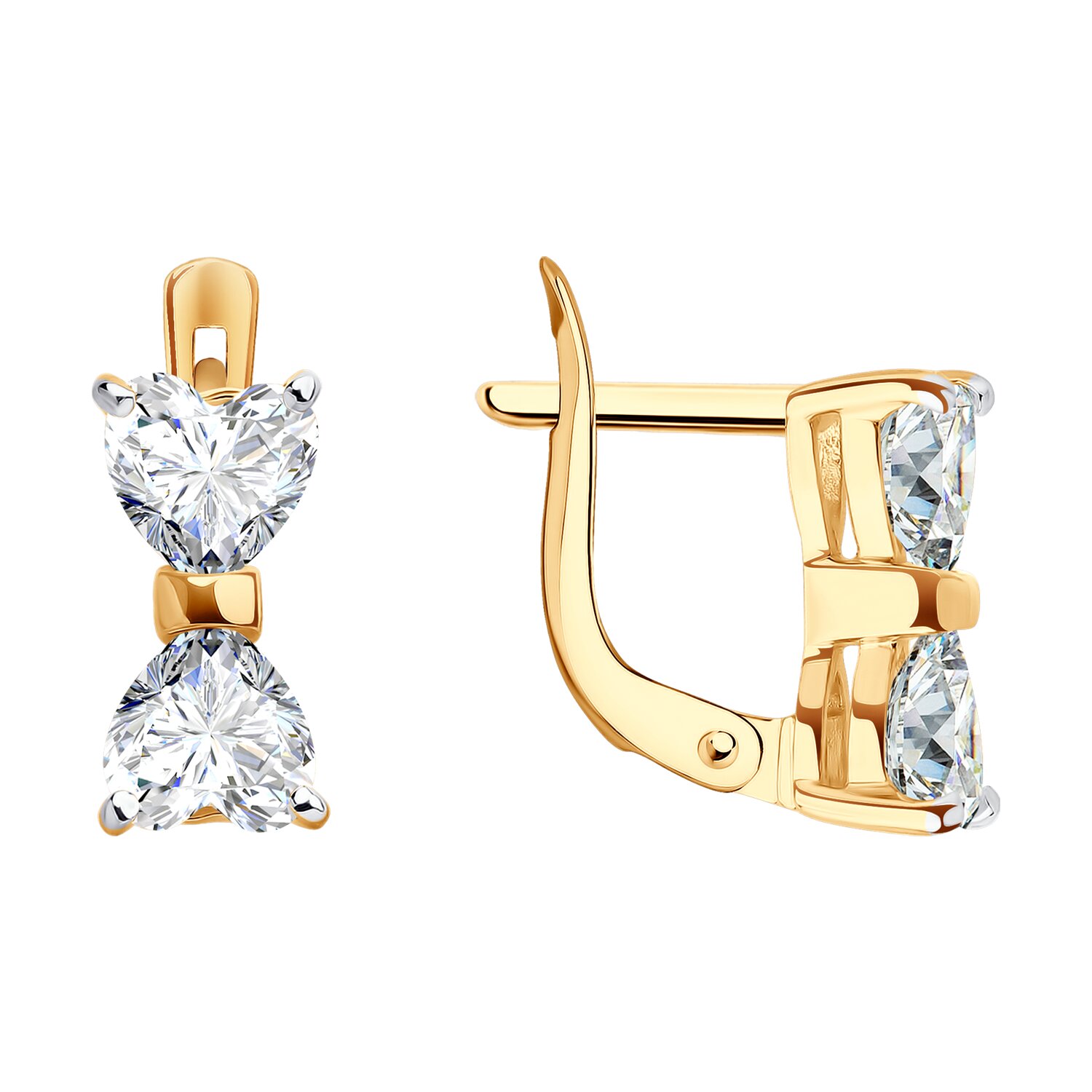 Cercei Sokolov din aur si zirconii