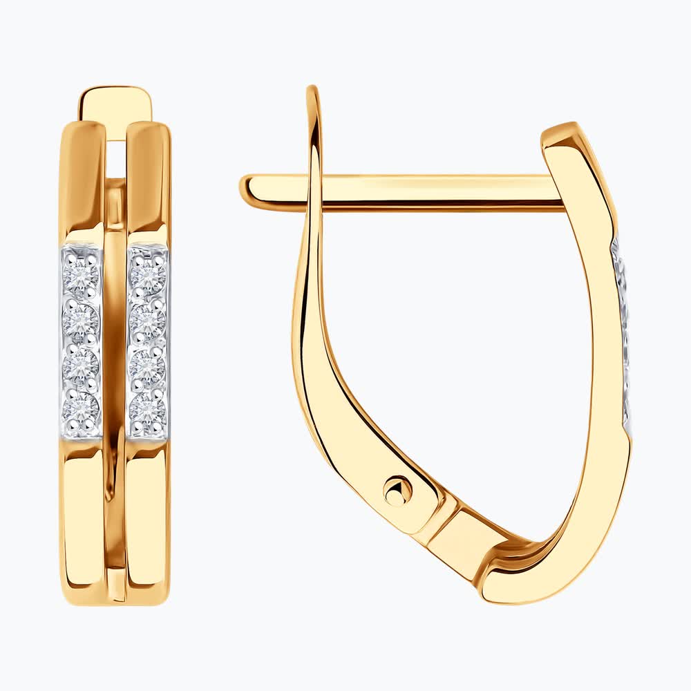 Cercei Sokolov din aur cu zirconii