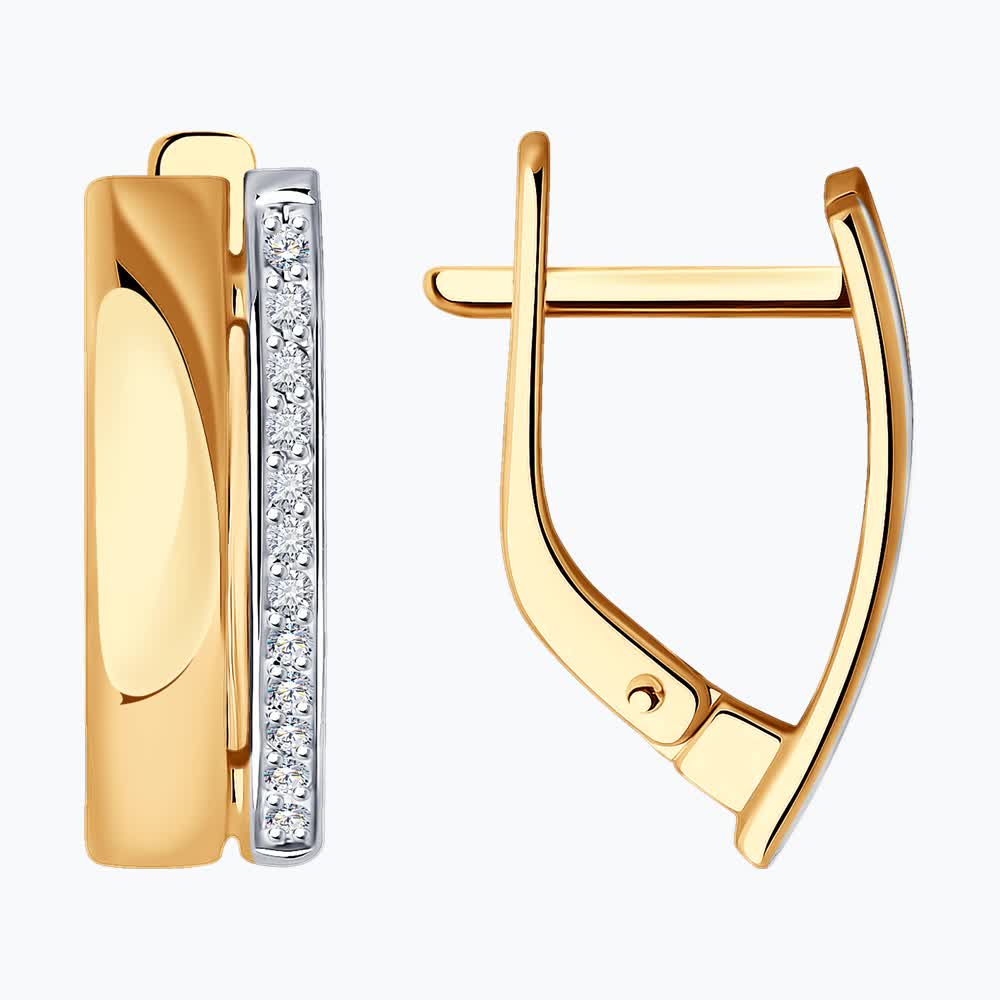 Cercei Sokolov din aur cu diamante