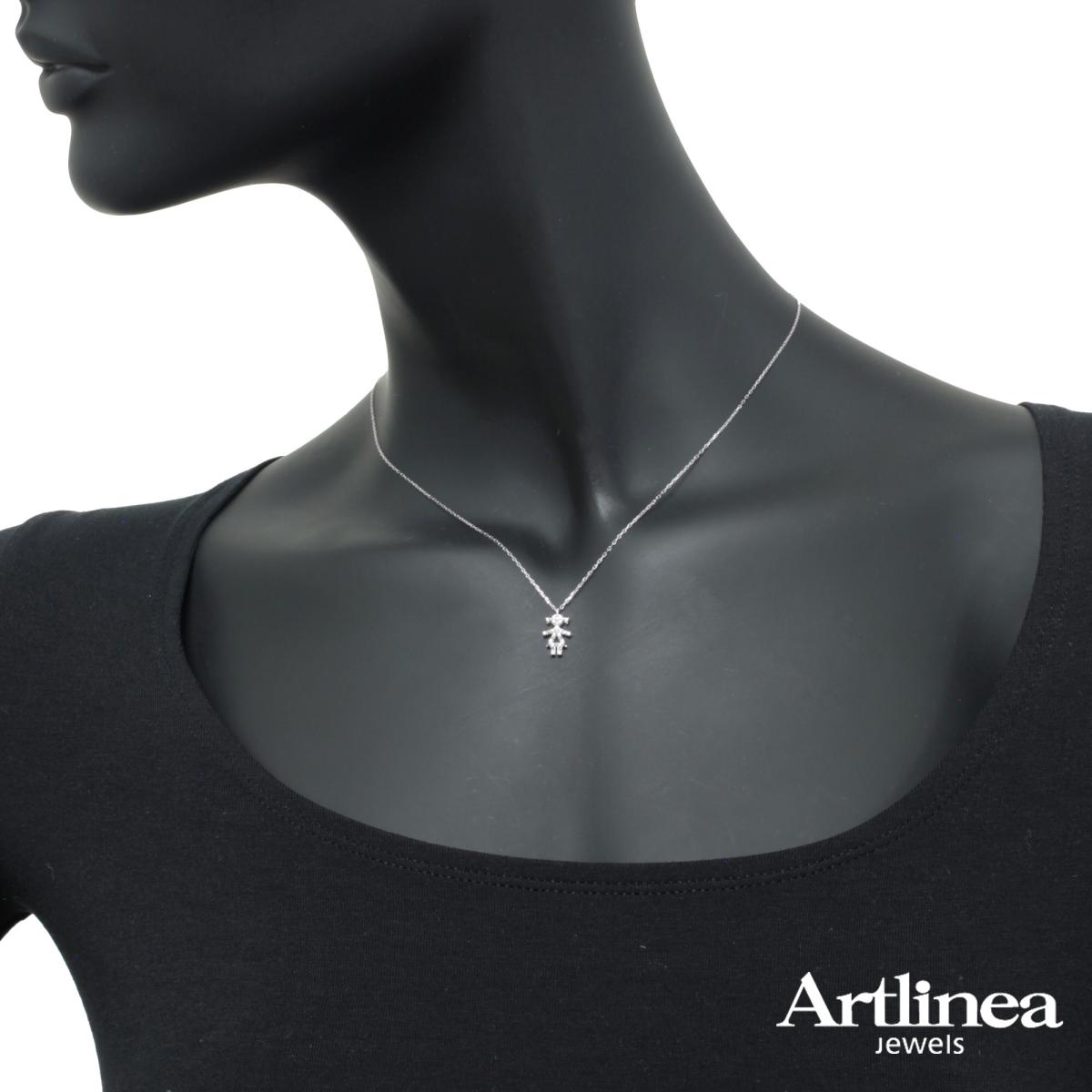 Colier Artlinea  din aur alb cu diamante