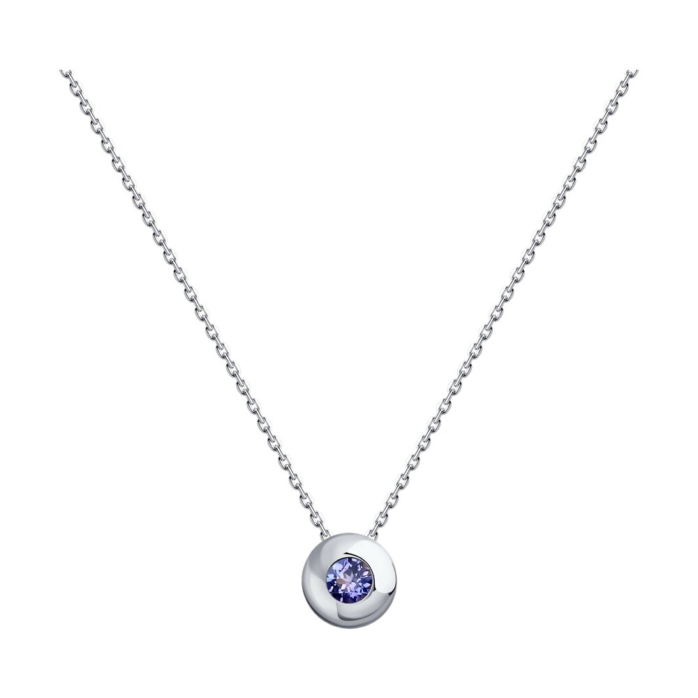 Colier Sokolov din aur alb cu tanzanit