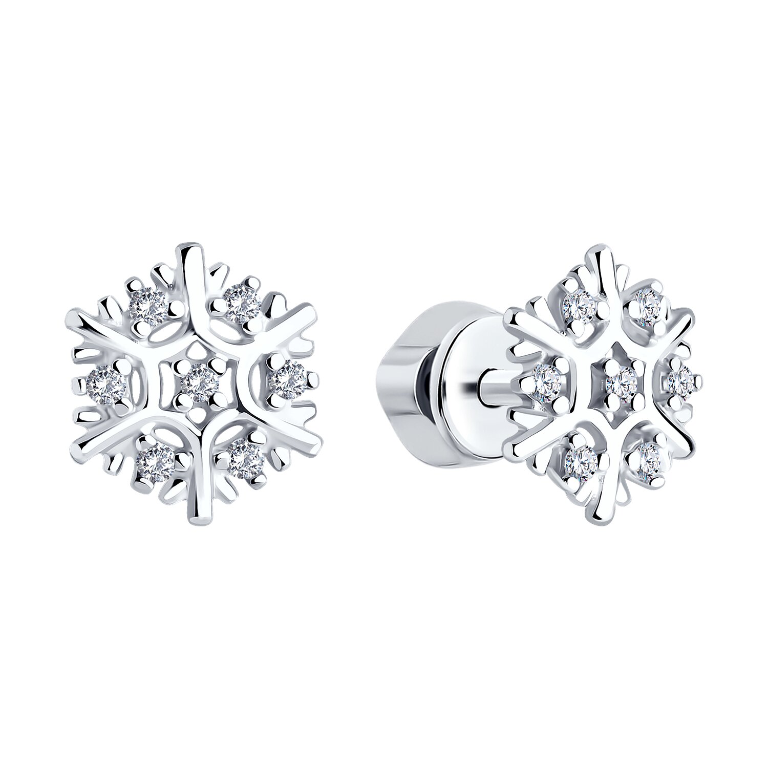 Cercei Sokolov din argint cu zirconii